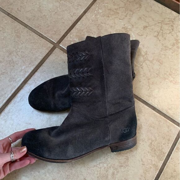UGG Caitlyn Moto Suede Boots size 8 - Picture 2 of 10